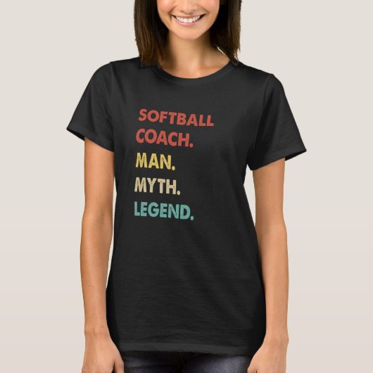 T-shirt Softball Coach Man Myth Legend 1 (Devant)