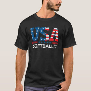 T-shirt Softball États-Unis Drapeau Softball États-Unis