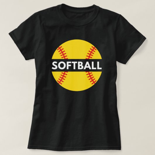 T-shirt Softball féminin | Citation Softball Noir (Design devant)