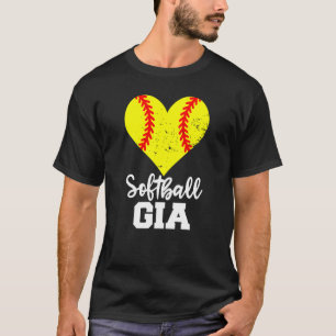T-shirt Softball Gia Softball Heart Grandma Gia