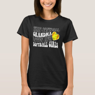T-shirt Softball grand-mère aime son coeur de filles softb