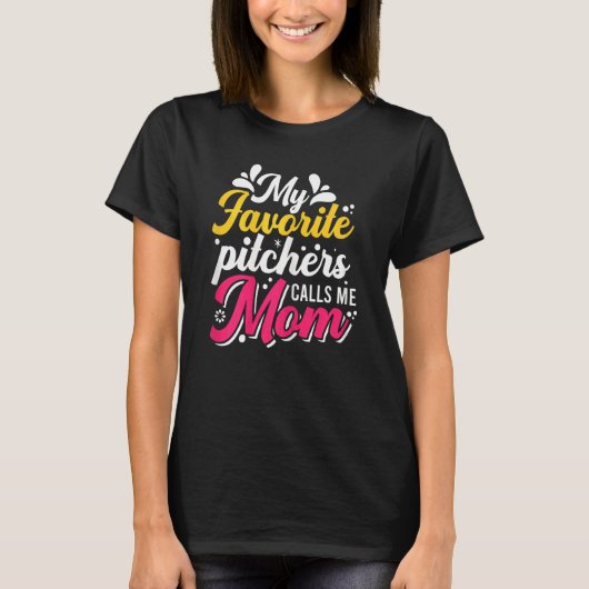 T-shirt Softball Graphisme Femmes Et Moms Softball Pitcher (Devant)