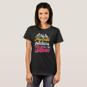 T-shirt Softball Graphisme Femmes Et Moms Softball Pitcher (Devant entier)