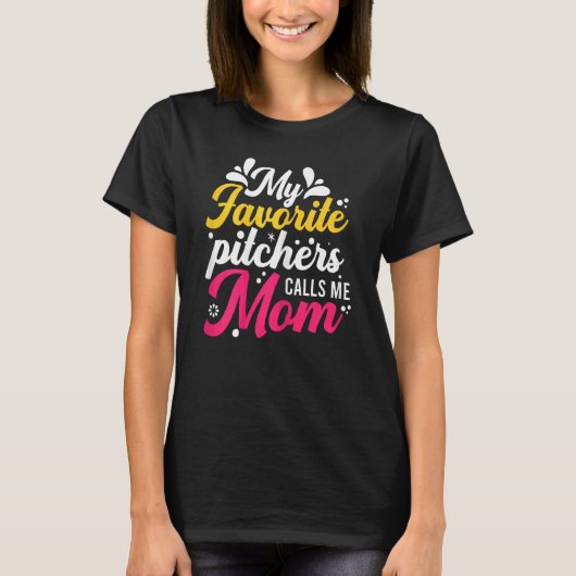 T-shirt Softball Graphisme Femmes Et Moms Softball Pitcher (Devant)