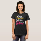 T-shirt Softball Graphisme Femmes Et Moms Softball Pitcher (Devant entier)
