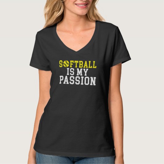T-shirt Softball is my Passion   (Devant)