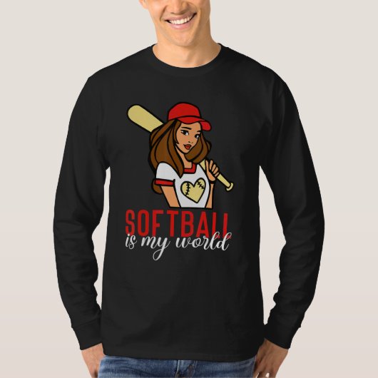 T-shirt Softball is my World Softball (Devant)