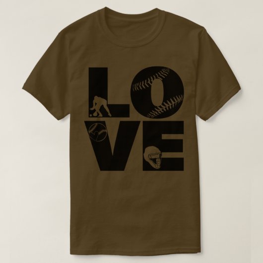 T-shirt Softball LOVE Funny 2 (Design devant)