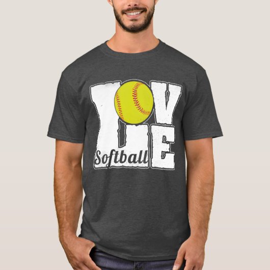 T-shirt SOFTBALL LOVE gift (Devant)
