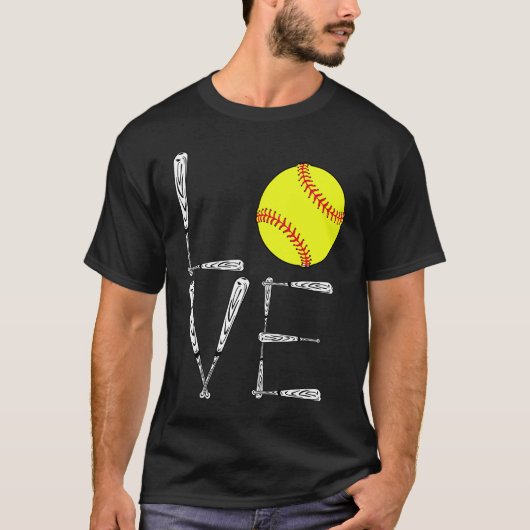 T-shirt Softball Love Girls Forever Meilleur Anniversaire  (Devant)