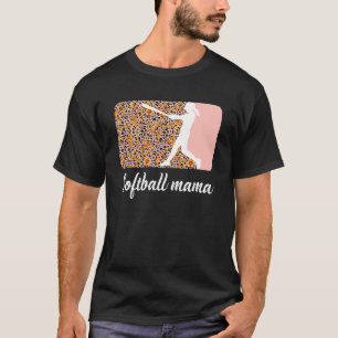 T-shirt Softball Mama Leopard Maman Sport Fête des Mères