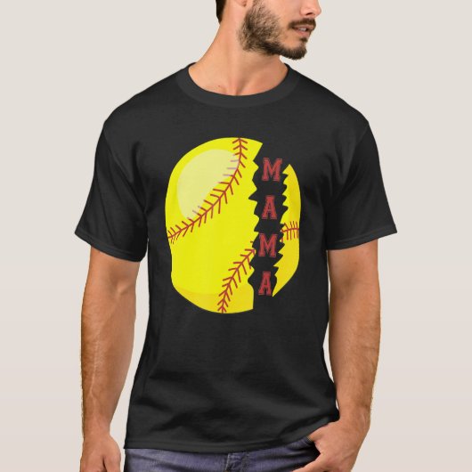 T-shirt Softball Mama Sport Game Day Mother Day (Devant)
