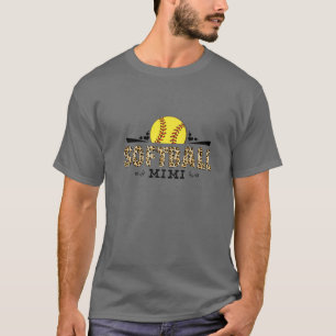 T-shirt Softball Mimi Leopard Motif Amoureux de la fête de
