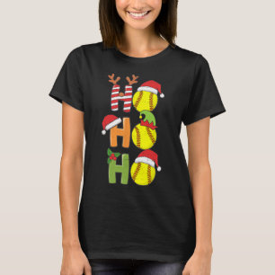 T-shirt Softball Noël Ho Ho Softball Xmas Sport Me