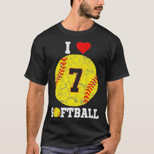 T-shirt Softball Numéro #7 Softball Lover Cadeau Vintage R