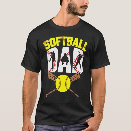 T-shirt Softball Papa Fastpitpitch Fête des pères (Devant)
