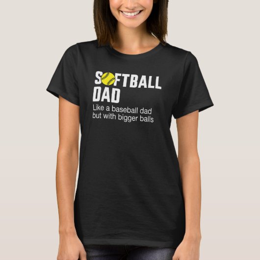 T-shirt Softball Papa Fier Papa Papa De Softball Player Pè (Devant)