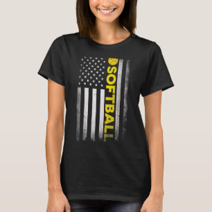 T-shirt Softball Papa Maman Usa Us American Flag Appareils