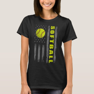 T-shirt Softball Patriotique Américain Hommes Drapeaux