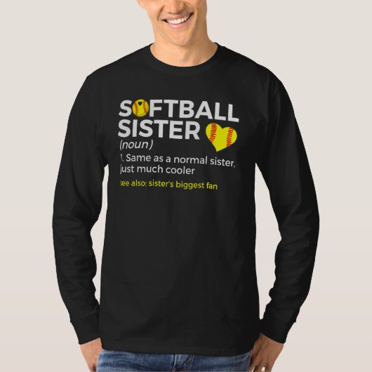 T-shirt Softball Sister Definition Sister's Biggest Fan (Devant)