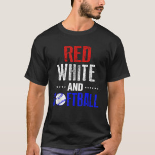 T-shirt Softball Sports Funny 4 juillet USA Amérique Cadea