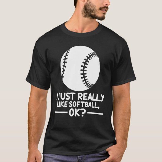 T-shirt Softball Sports J'Aime Vraiment Softball Ok (Devant)