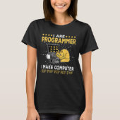 T-shirt Software Engineer Orange Cat Programmer Make Compu (Devant)