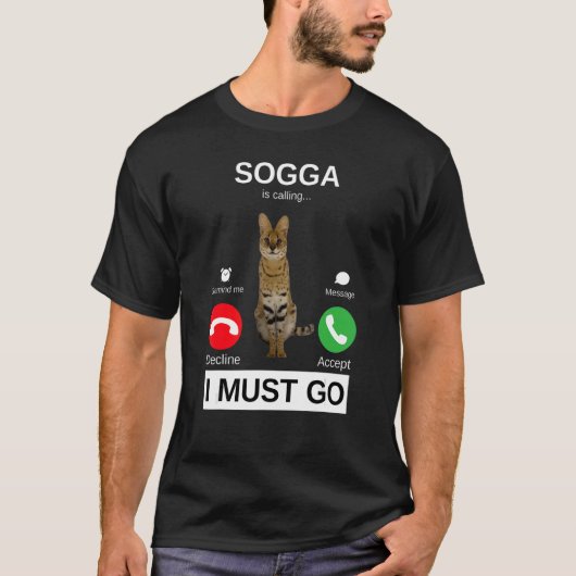T-shirt Sogga appelle Caracal Cat Meme (Devant)