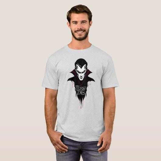 T-shirt Soif ne meurt jamais art vampire (Devant entier)