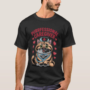 T-shirt Soigneur Professionnel Chat Mignon Design Infirmiè