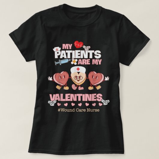 T-shirt Soins de la blessure Infirmière Valentines Jour Co (Design devant)