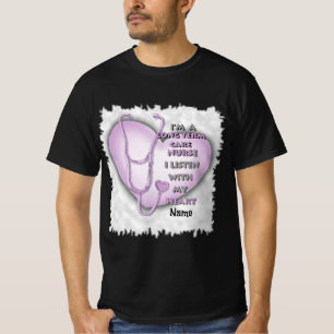 T-shirt Soins de longue durée du coeur pourpre Infirmière