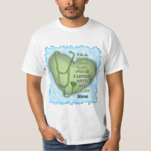 T-shirt Soins de longue durée du coeur vert Infirmière