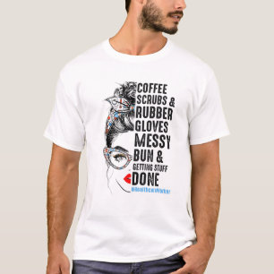 T-shirt Soins de santé Café Scrubs Gants en caoutchouc Nur