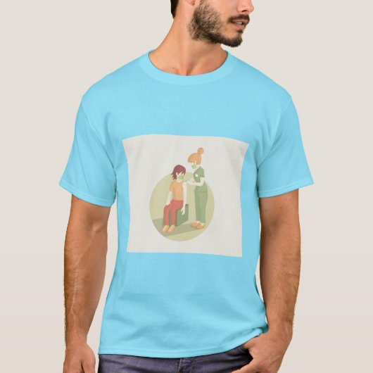 T-shirt Soins de vaccination. (Devant)