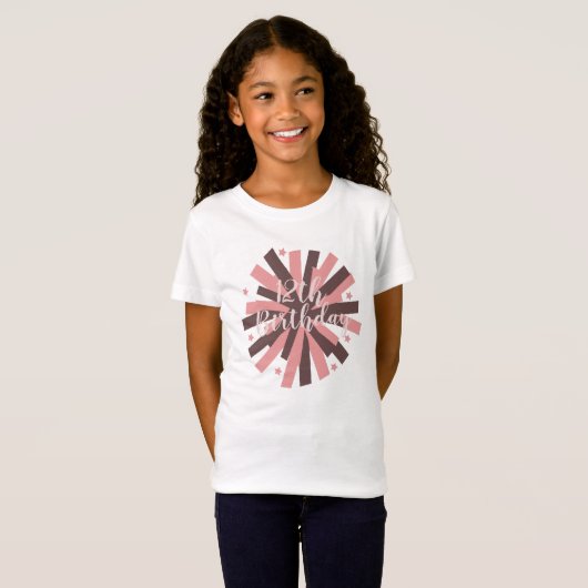 T-Shirt Soirée d'anniversaire Pom Pom rose Neutral (Devant entier)