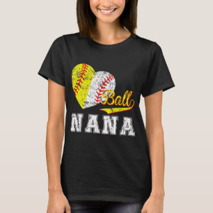 T-shirt Soirée de baseball Soirée de balle Coeur Nana Fête