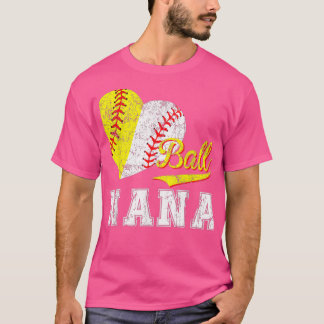 T-shirt Soirée de baseball Soirée de balle Coeur Nana Fête