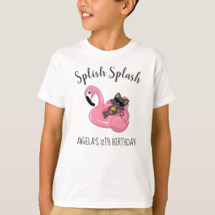 T-shirt Soirée de l'Anniversaire de enfant Flamant rose de