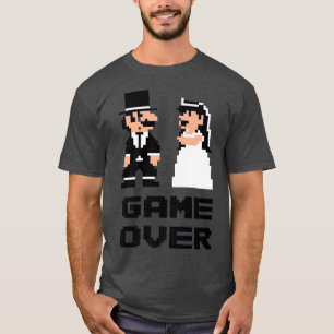 T-shirt Soirée d'enterrement de vie de garçon Game Over ,