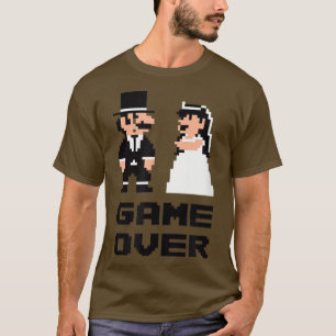 T-shirt Soirée d'enterrement de vie de garçon Game Over ,