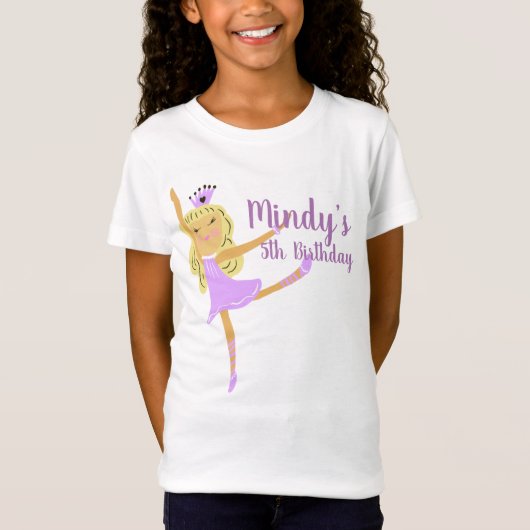 T-Shirt Soirée Doodale Cute Ballerina Anniversaire (Devant)