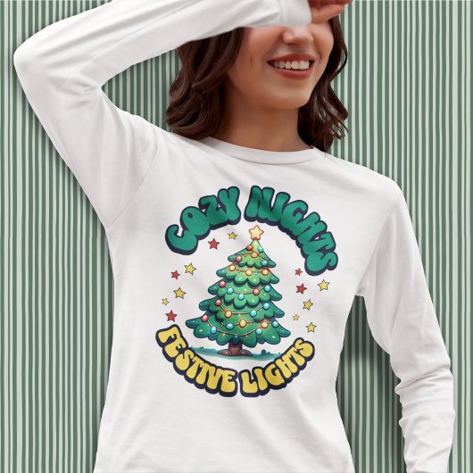 T-shirt Soirées douillettes, lumières festives Arbre de No