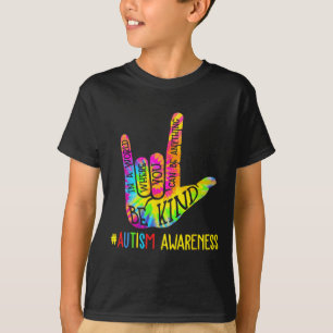 T-shirt Sois Gentil Asl Amour Langue Des Signes Main Autis