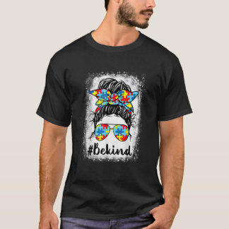 T-shirt Sois gentil Autism Awareness Fille aux cheveux en