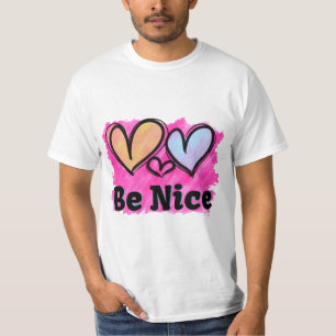 T-shirt Sois Gentil Cœurs Aquarelle