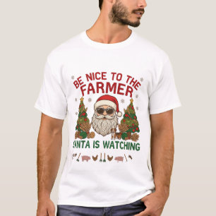 T-shirt Sois Gentil Fermier Père Noël Animaux de Ferme de