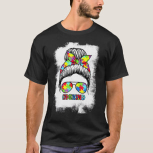 T-shirt Sois gentil fille aux cheveux en désordre sensibil