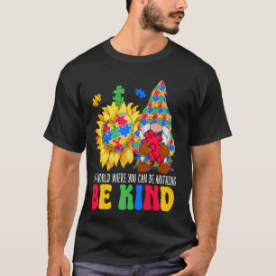 T-shirt Sois gentil Gnome Tournesol Pièces de puzzle Autis