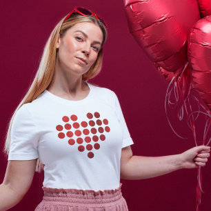 T-SHIRT SOIS MA SAINT VALENTIN TEXTE À POINTS EN FAUX OR